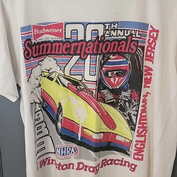 Vintage 1989 NHRA Winston Drag-Racing Shirt M  20th Annual Summernationals Engli - Picture 2 of 16